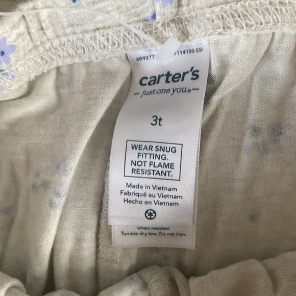 Carter’s Just One You Toddler Comfy Soft Snug Fit Floral Primt Pajam Set - Picture 3 of 8